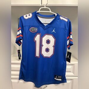 Women’s Jordan Florida Gator Football Jersey with Orange and White Accents